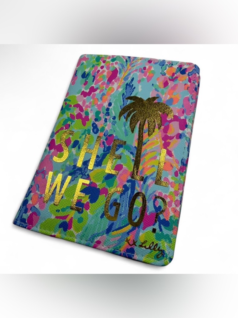 Lilly Pulitzer Multicolor 'She'll We Go?' Palm Tree passport Holder